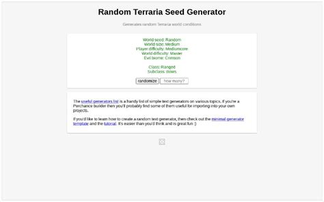 random Terraria seed generator